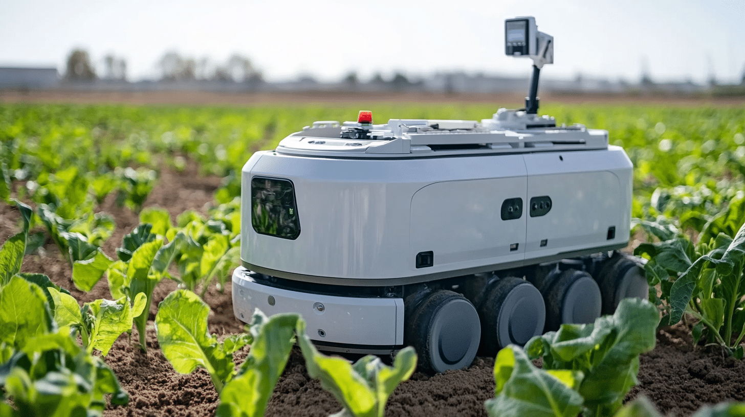 AI-powered harvesting robots in agricultural fields
